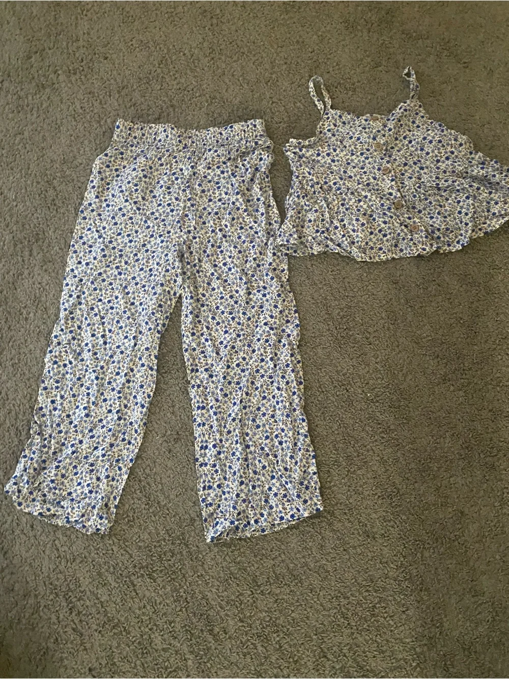 Size 6 Girls Floral H&M Set - Blue and White